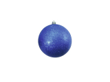 Vánoční ozdoby 10cm, 4ks modré s glitry