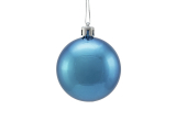 Venkovní vánoční ozdoba - vánoční koule, 6cm, metalická modrá (6 ks)