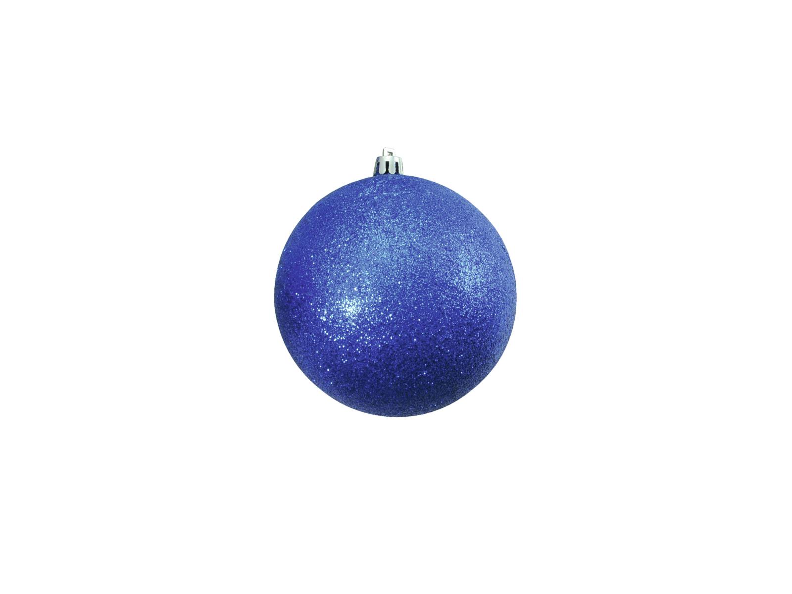 Vánoční ozdoby 10cm, 4ks modré s glitry