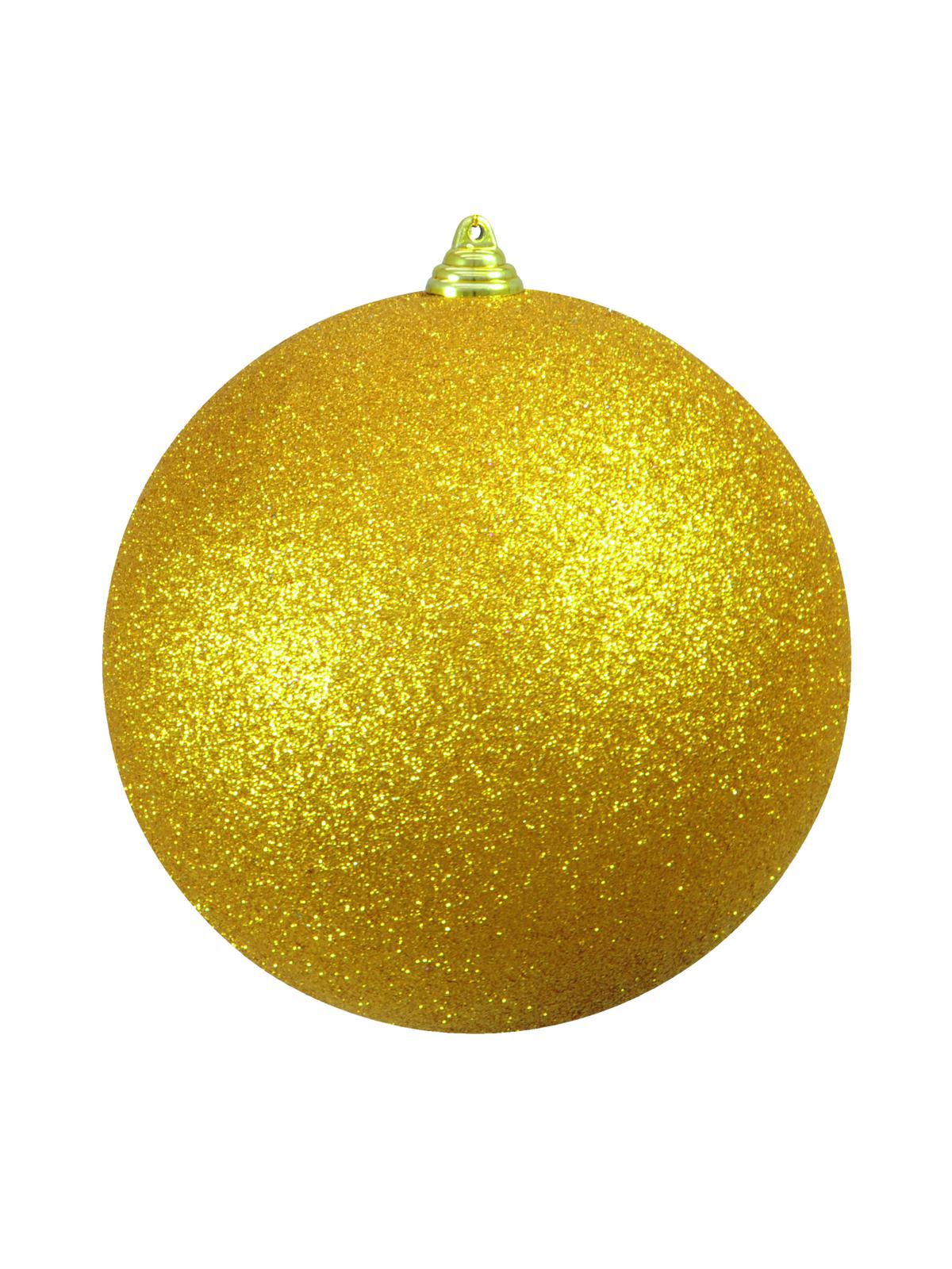 Vánoční ozdoba 20cm, zlatá koule s glitry