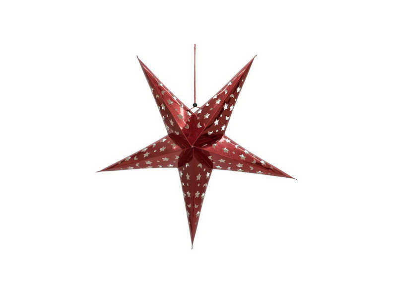Vánoční lampion hvězda, červená 50cm