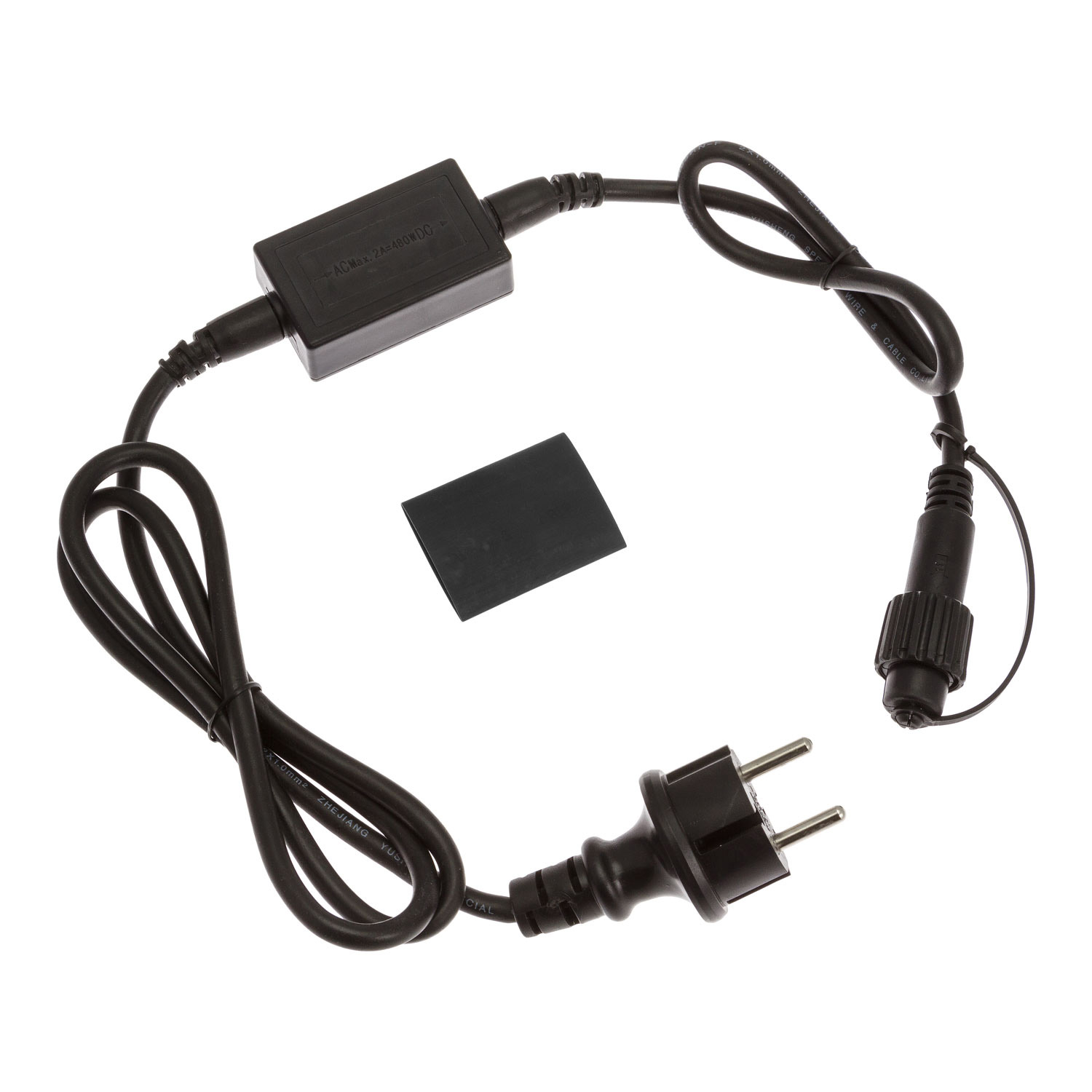 Napájecí kabel pro LED vánoční osvětlení PROFI 2-pin, 1,5m černá