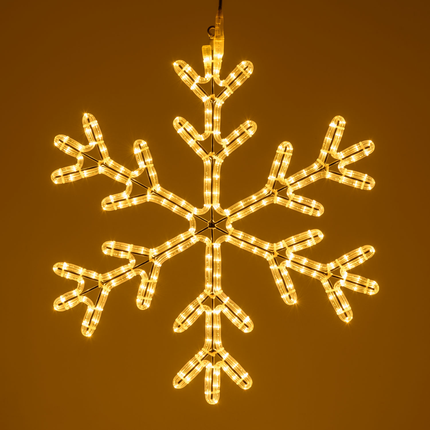 LED motiv vločka 70cm, PROFI 2-pin 230V venkovní, teplá bílá