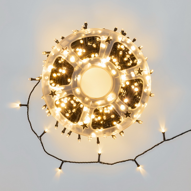 LED řetěz 50m 500 LED, venkovní, 8 programů, teplá bílá