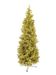 Umělý vánoční stromek jedle, metalická zlatá, 210cm
