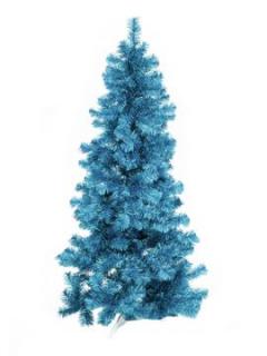 Umělý vánoční stromek jedle, metalická modrá, 210cm