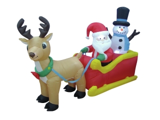 Vánoční dekorace nafukovací santa na saních, 200cm