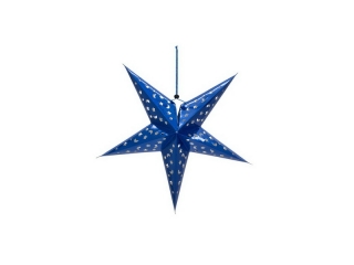 Vánoční lampion hvězda, modrá 40cm
