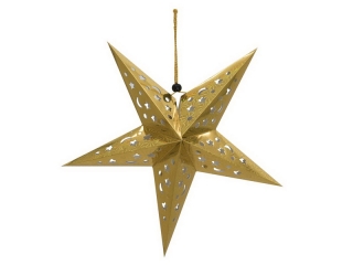 Vánoční lampion hvězda, zlatá 75cm