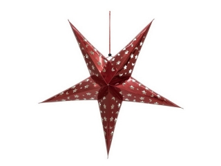 Vánoční lampion hvězda, červená 75cm