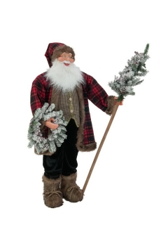 Vánoční figurína Santa Claus s větví, 120cm