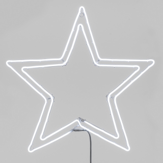 LED neon motiv hvězda průměr 75cm, 230V venkovní, studená bílá