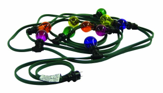 Venkovní světelný řetěz žárovky E27 multicolor, 10m